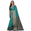 Women's Silk Blend Woven Saree With Unstitched Blouse 5.5Mtr (Dark Blue-Green) Women's Silk Blend Woven Saree With Unstitched Blouse 5.5Mtr (Dark Blue-Green)