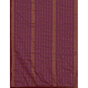 Generic Women's Silk Blend Checkered Saree With Unstitched Blouse 5.5Mtr (Maroon)