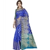 Women's Jacquard Woven Saree With Unstitched Blouse 5.5Mtr (Dark Blue) Women's Jacquard Woven Saree With Unstitched Blouse 5.5Mtr (Dark Blue)