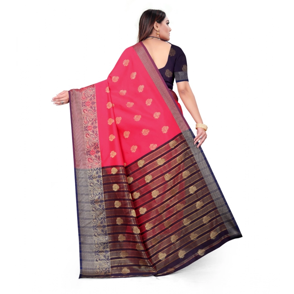 Women's Silk Blend Woven Saree With Unstitched Blouse 5.5Mtr (Multicolor) Women's Silk Blend Woven Saree With Unstitched Blouse 5.5Mtr (Multicolor)