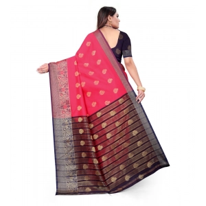 Generic Women's Silk Blend Woven Saree With Unstitched Blouse 5.5Mtr (Multicolor)