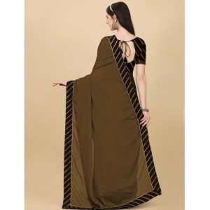 Generic Women's Chiffon Self Design Saree With Unstitched Blouse 5.5Mtr (Brown)