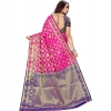 Women's Jacquard Woven Saree With Unstitched Blouse 5.5Mtr (Pink) Women's Jacquard Woven Saree With Unstitched Blouse 5.5Mtr (Pink)