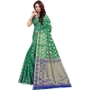 Women's Jacquard Woven Saree With Unstitched Blouse 5.5Mtr (Green) Women's Jacquard Woven Saree With Unstitched Blouse 5.5Mtr (Green)