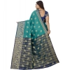 Women's Silk Blend Woven Saree With Unstitched Blouse 5.5Mtr (Dark Blue-Green) Women's Silk Blend Woven Saree With Unstitched Blouse 5.5Mtr (Dark Blue-Green)