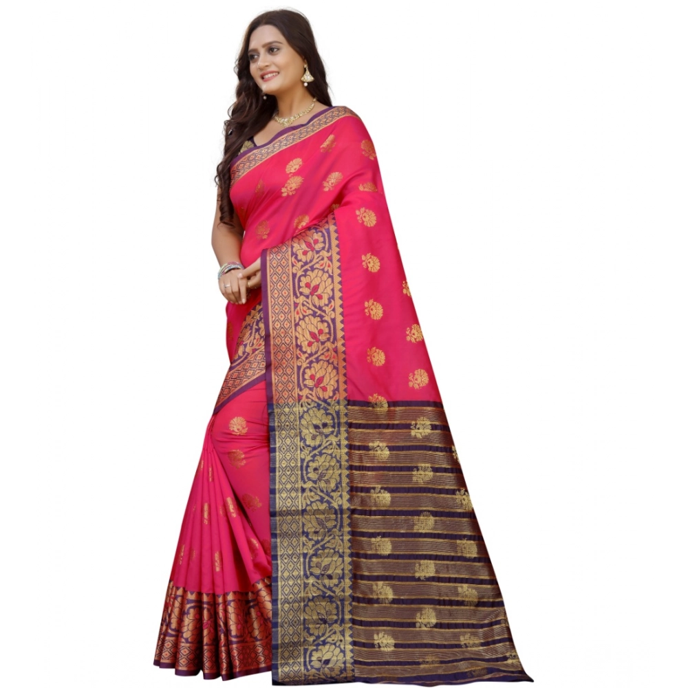 Women's Silk Blend Woven Saree With Unstitched Blouse 5.5Mtr (Multicolor) Women's Silk Blend Woven Saree With Unstitched Blouse 5.5Mtr (Multicolor)