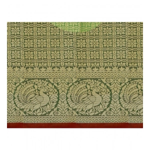 Generic Women's Jacquard Woven Saree With Unstitched Blouse 5.5Mtr (Red)