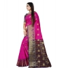 Women's Silk Blend Woven Saree With Unstitched Blouse 5.5Mtr (Blue-Pink) Women's Silk Blend Woven Saree With Unstitched Blouse 5.5Mtr (Blue-Pink)