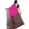 Women's Silk Blend Woven Saree With Unstitched Blouse 5.5Mtr (Blue-Pink) Women's Silk Blend Woven Saree With Unstitched Blouse 5.5Mtr (Blue-Pink)