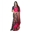 Women's Silk Blend Woven Saree With Unstitched Blouse 5.5Mtr (Blue-Pink) Women's Silk Blend Woven Saree With Unstitched Blouse 5.5Mtr (Blue-Pink)