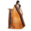 Women's Georgette Floral Print Saree With Unstitched Blouse 5.5Mtr (Blue-Orange) Women's Georgette Floral Print Saree With Unstitched Blouse 5.5Mtr (Blue-Orange)