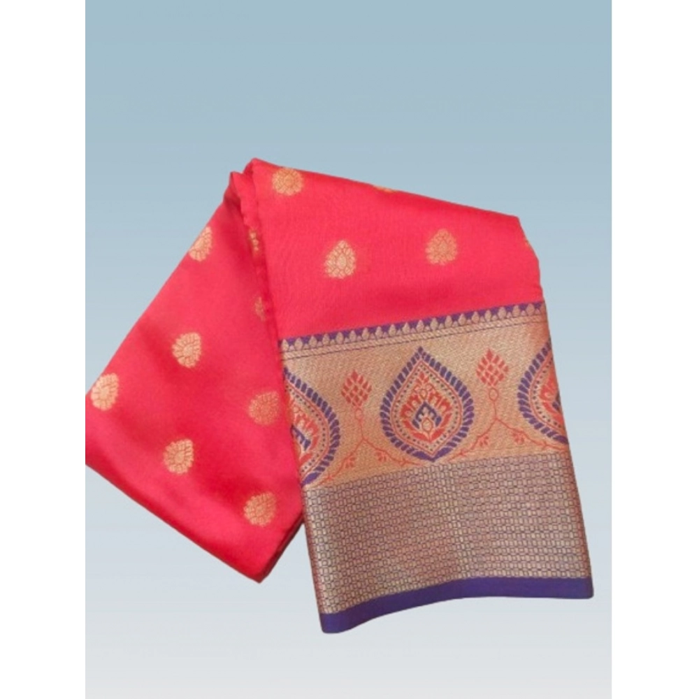 Women's Silk Blend Woven Saree With Unstitched Blouse 5.5Mtr (Red) Women's Silk Blend Woven Saree With Unstitched Blouse 5.5Mtr (Red)
