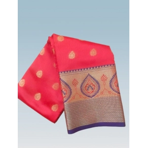 Generic Women's Silk Blend Woven Saree With Unstitched Blouse 5.5Mtr (Red)