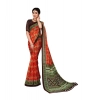 Women's Georgette Floral Print Saree With Unstitched Blouse 5.5Mtr (Red) Women's Georgette Floral Print Saree With Unstitched Blouse 5.5Mtr (Red)