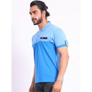 Generic Men's Casual Cotton Printed Polo Neck Half Sleeve T-Shirt (Blue)