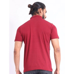 Generic Men's Casual Cotton Printed Polo Neck Half Sleeve T-Shirt (Maroon)
