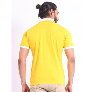 Generic Men's Casual Cotton Printed Polo Neck Half Sleeve T-Shirt (Yellow)