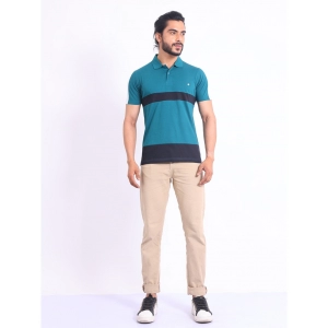 Generic Men's Casual Cotton Printed Polo Neck Half Sleeve T-Shirt (Green)