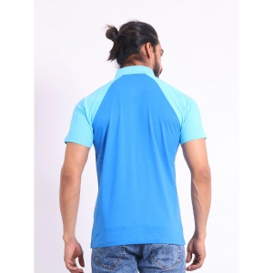 Generic Men's Casual Cotton Printed Polo Neck Half Sleeve T-Shirt (Skyblue)