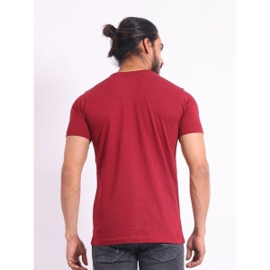 Generic Men's Casual Cotton Printed Round Neck Half Sleeve T-Shirt (Maroon)