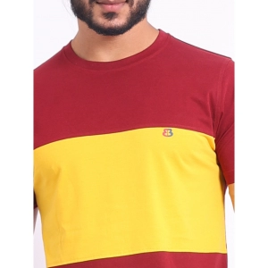 Generic Men's Casual Cotton Printed Round Neck Half Sleeve T-Shirt (Maroon)