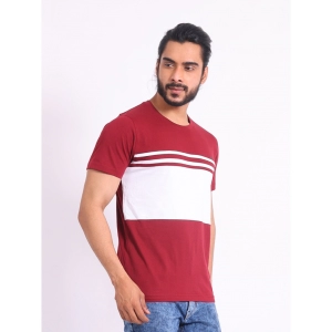 Generic Men's Casual Cotton Printed Round Neck Half Sleeve T-Shirt (Maroon)