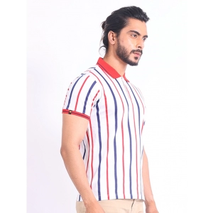 Generic Men's Casual Cotton Printed Polo Neck Half Sleeve T-Shirt (White)