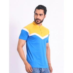Generic Men's Casual Cotton Printed Polo Neck Half Sleeve T-Shirt (Inkblue)