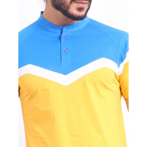 Generic Men's Casual Cotton Printed Polo Neck Half Sleeve T-Shirt (Yellow)