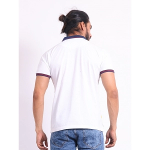 Generic Men's Casual Cotton Printed Polo Neck Half Sleeve T-Shirt (White)