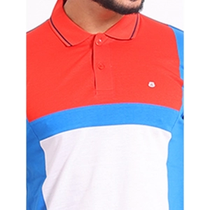 Generic Men's Casual Cotton Printed Polo Neck Half Sleeve T-Shirt (Red)