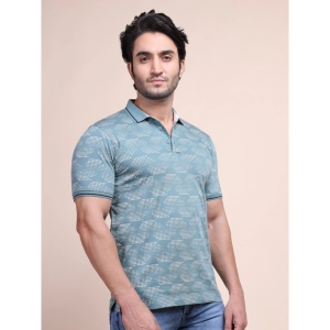 Generic Men's Casual Cotton Printed Polo Neck Half Sleeve T-Shirt (Grey)