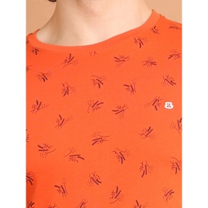 Generic Men's Casual Cotton Printed Round Neck Half Sleeve T-Shirt (Rust)