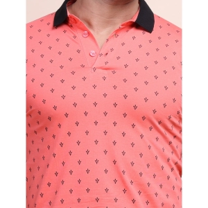 Generic Men's Casual Cotton Printed Polo Neck Half Sleeve T-Shirt (Red)