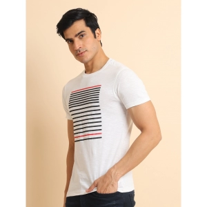 Generic Men's Casual Cotton Printed Round Neck Half Sleeve T-Shirt (White)