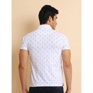 Generic Men's Casual Cotton Printed Polo Neck Half Sleeve T-Shirt (White)