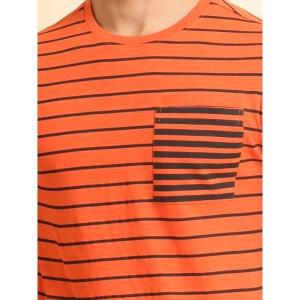 Generic Men's Casual Cotton Printed Round Neck Half Sleeve T-Shirt (Rust)