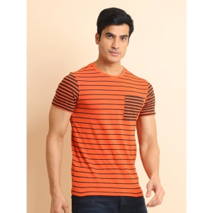 Generic Men's Casual Cotton Printed Round Neck Half Sleeve T-Shirt (Rust)