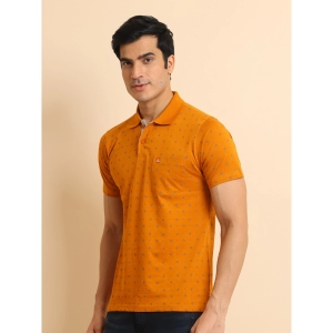 Generic Men's Casual Cotton Printed Polo Neck Half Sleeve T-Shirt (Brown)