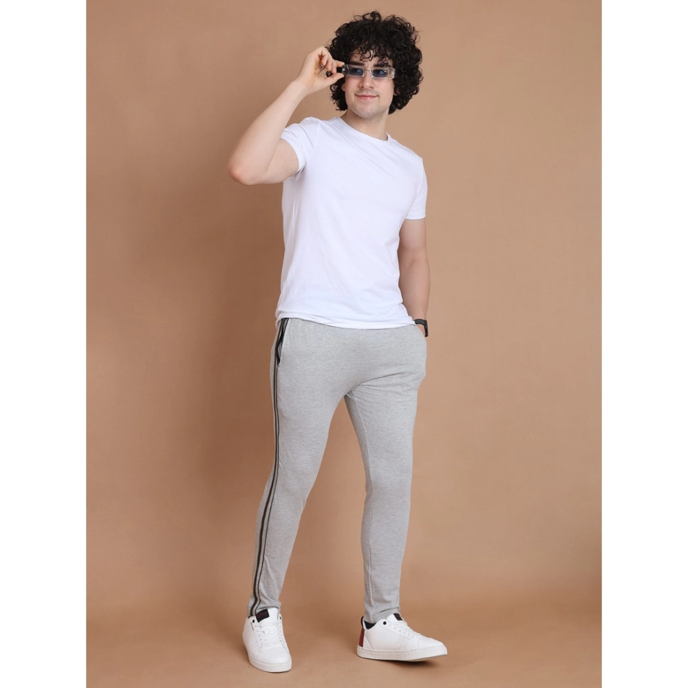 Men's Casual Cotton Striped Full Length Track Pant (Greymelange) Men's Casual Cotton Striped Full Length Track Pant (Greymelange)