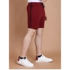 Men's Casual Cotton Striped Above knee Shorts (Maroon)