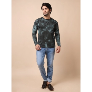 Generic Men's Casual Cotton Printed Round Neck Full Sleeve T-Shirt (Grey)