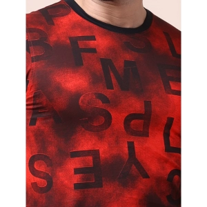 Generic Men's Casual Cotton Printed Round Neck Full Sleeve T-Shirt (Red)
