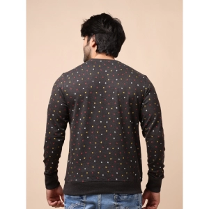 Generic Men's Casual Cotton Printed Round Neck Full Sleeve Sweat T-Shirt (Black)