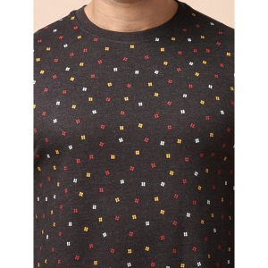Generic Men's Casual Cotton Printed Round Neck Full Sleeve Sweat T-Shirt (Black)