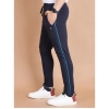 Men's Casual Cotton Striped Full Length Track Pant (Navy)