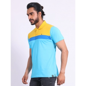 Generic Men's Casual Cotton Printed Polo Neck Half Sleeve T-Shirt (Skyblue)