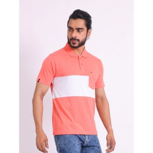 Generic Men's Casual Cotton Printed Polo Neck Half Sleeve T-Shirt (Pink)