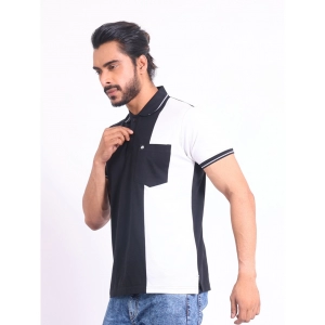 Generic Men's Casual Cotton Printed Polo Neck Half Sleeve T-Shirt (Black)
