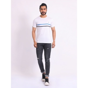Generic Men's Casual Cotton Printed Round Neck Half Sleeve T-Shirt (White)